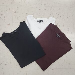 Robert Barakett Tees Lot of Three Men's Size Large Short Sleeve Crew and V-Neck